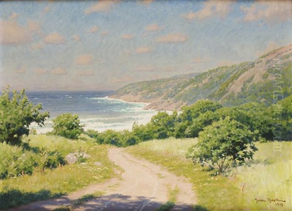 Kustlandskap Oil Painting by Johan Fredrik Krouthen