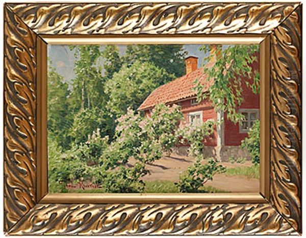 Sommaridyll Oil Painting by Johan Fredrik Krouthen