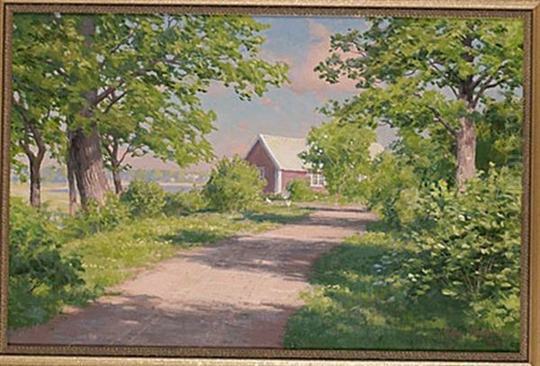 Sommardag Oil Painting by Johan Fredrik Krouthen