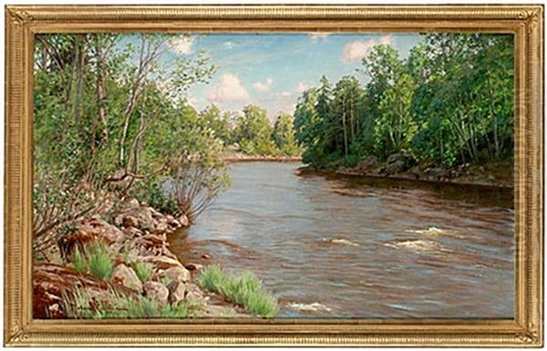 Solbelyst Sommara Oil Painting by Johan Fredrik Krouthen