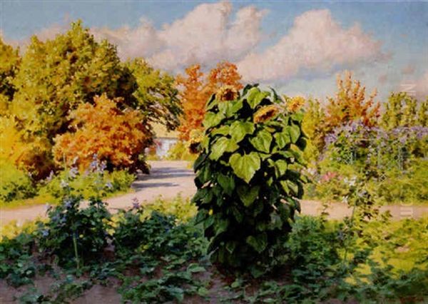 Solrosen Oil Painting by Johan Fredrik Krouthen