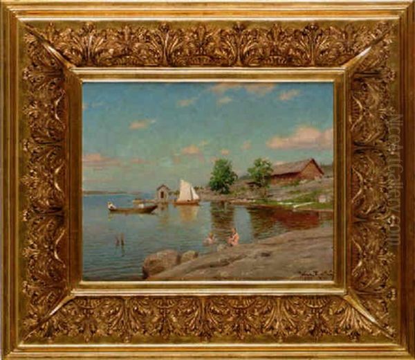 Sommarvik Oil Painting by Johan Fredrik Krouthen