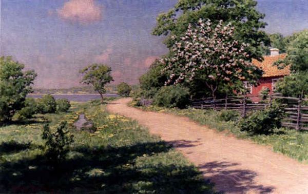 Forsommar Oil Painting by Johan Fredrik Krouthen