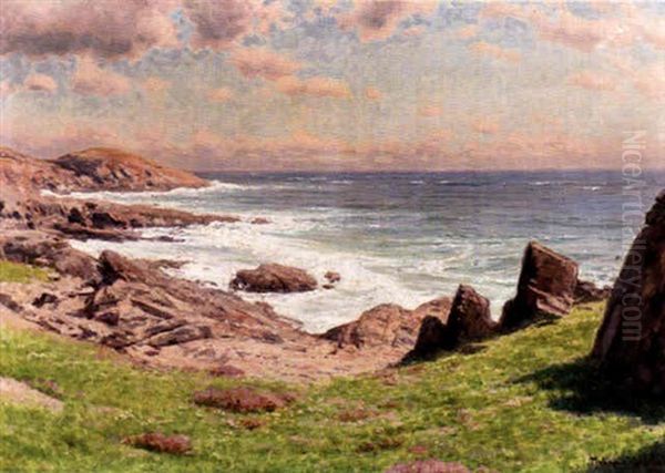 Kustlandskap Oil Painting by Johan Fredrik Krouthen