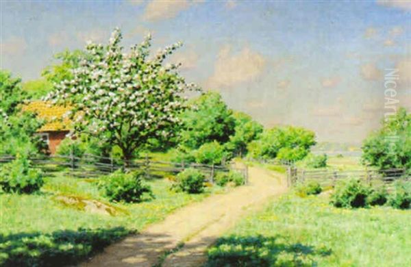 Blommande Korsbarstrad Oil Painting by Johan Fredrik Krouthen