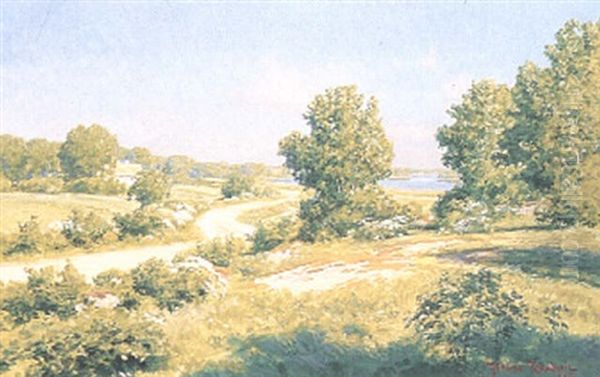 Sommarlandskap - Motiv Fran Gottskar Oil Painting by Johan Fredrik Krouthen