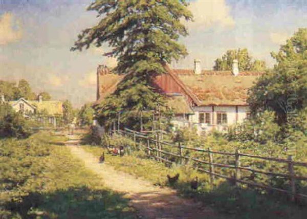 Gardeksterior, Sommer Oil Painting by Johan Fredrik Krouthen