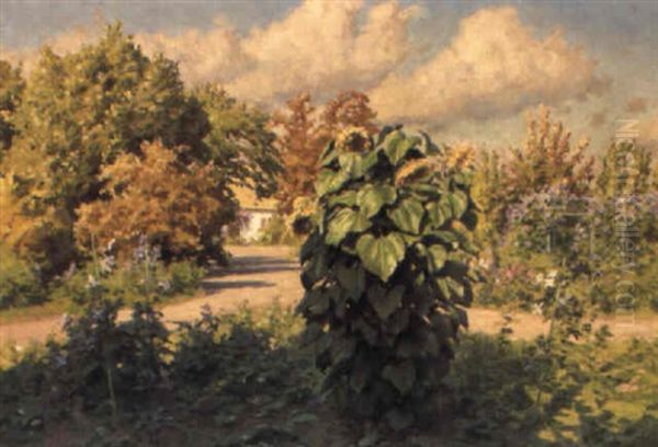 Solrosen Oil Painting by Johan Fredrik Krouthen