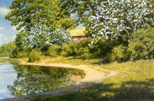 Forsommargronska Oil Painting by Johan Fredrik Krouthen