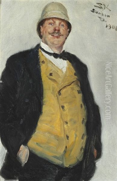 Portrait Of K. L. Gunnarsen The Master Builder Of Skagen Harbour Oil Painting by Peder Severin Kroyer