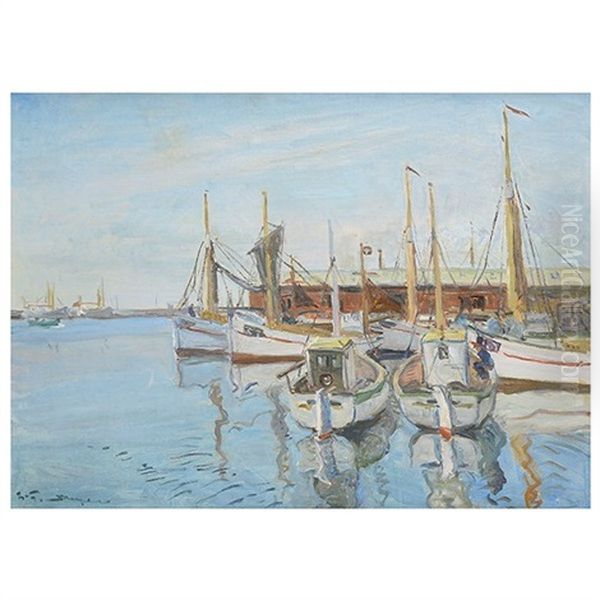 Skaden Harbor Oil Painting by Peder Severin Kroyer