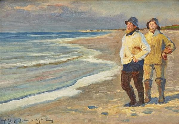 Fiskare Vid Skagens Strand Oil Painting by Peder Severin Kroyer