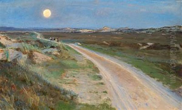 Evening In August, Thy Oil Painting by Peder Severin Kroyer