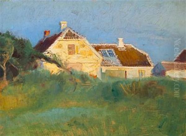 Madam Bentsens Hus, Kroyers Forste Bolig Oil Painting by Peder Severin Kroyer