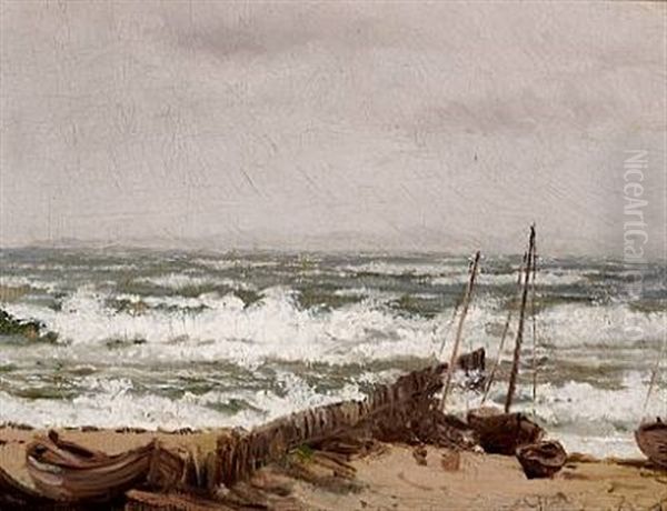 View Over The Sea Oil Painting by Peder Severin Kroyer