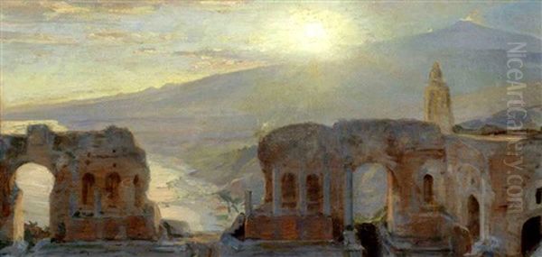 Det Antike Teater I Taormina Oil Painting by Peder Severin Kroyer