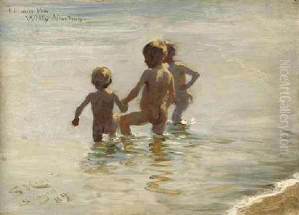 Summer Day At Skagen South Beach Oil Painting by Peder Severin Kroyer