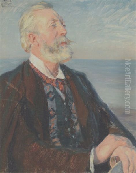 Portraet Af Klitfoged Ole Kristoffersen Malt Som Forstudi Til Portraet Af Holger Drachmann Oil Painting by Peder Severin Kroyer