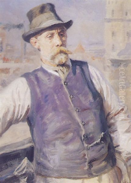 Portraet Af H. Kroner, Kobenhavns Radhus Oil Painting by Peder Severin Kroyer