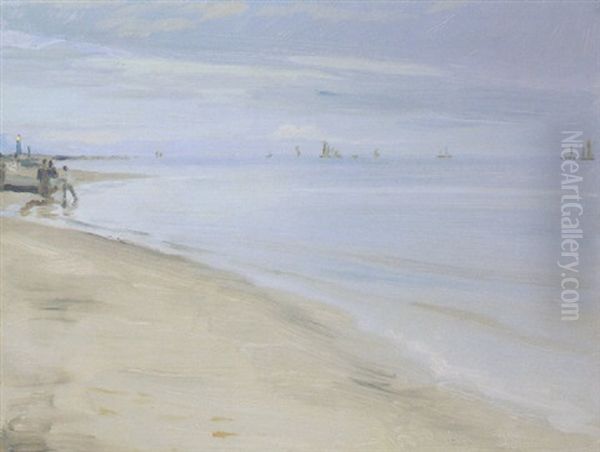 Skagen Strand Oil Painting by Peder Severin Kroyer