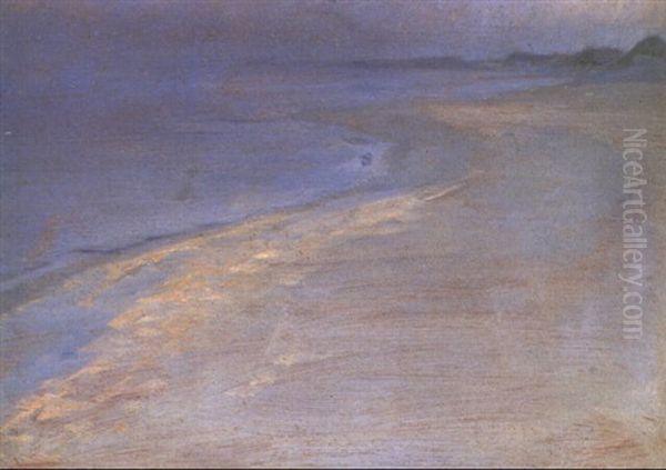 Skagen Strand, Sommeraften Oil Painting by Peder Severin Kroyer