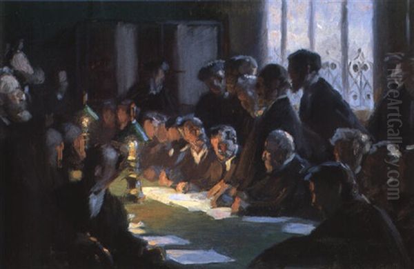 Komiteen For Den Franske Kunstudstilling I Kjobenhavn 1888 Oil Painting by Peder Severin Kroyer