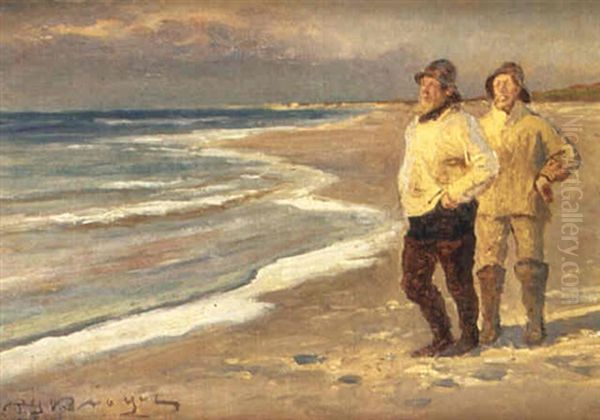 Skagenfiskare Pa Stranden Oil Painting by Peder Severin Kroyer