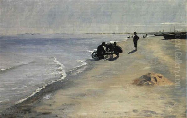 Parti Af Sonderstranden Ved Skagen, Med Aalbaeksbugten Oil Painting by Peder Severin Kroyer