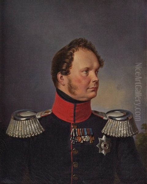 King Frederick William Iv Oil Painting by Franz Krueger