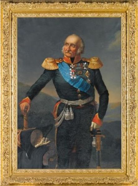 Portrait Of Prince Petr Khristianovich Wittgenstein (1769-1843) Oil Painting by Franz Krueger