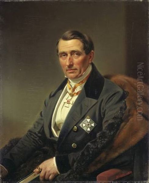 Ludwig Count Von Rittberg Oil Painting by Franz Krueger