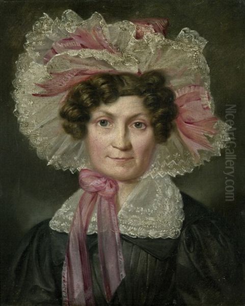 Bildnis Johanna Charlotte Dorothea Illige (geb. Krahn) Oil Painting by Franz Krueger