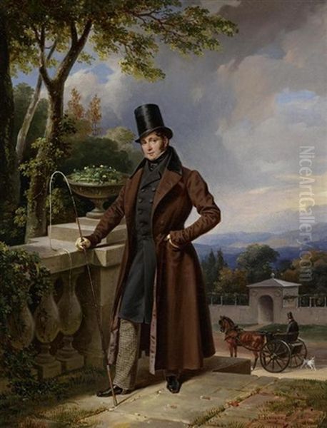 Ludwig Adolf Friedrich Furst Zu Sayn-wittgenstein Oil Painting by Franz Krueger