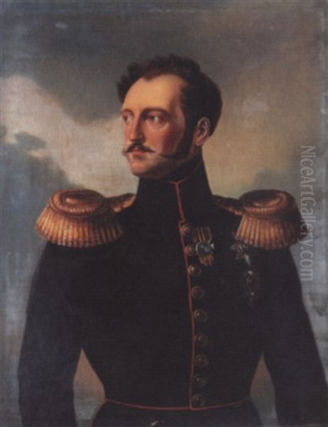 Portrait Of Emperor Nicholas I Pavlovich Oil Painting by Franz Krueger