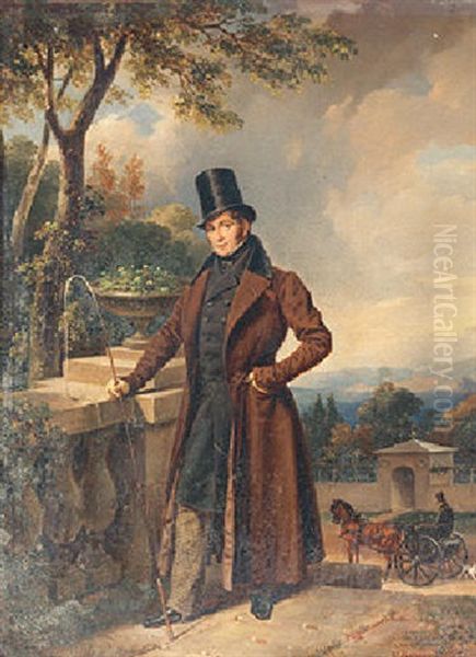 Portrait Of Ludwig Adolph Friedrich Furst Zu Sayn-wittgenstein Oil Painting by Franz Krueger