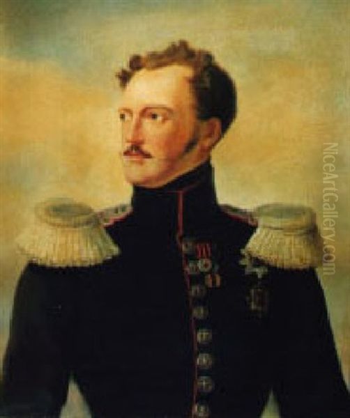 Emperor Nicholas I Of Russia Oil Painting by Franz Krueger