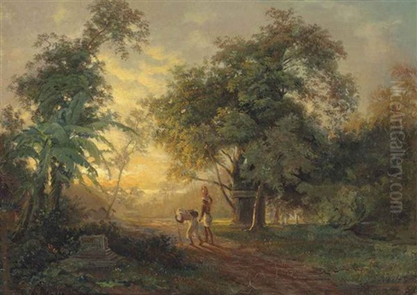 Indische Abendlandschaft by Franz August Otto Krueger