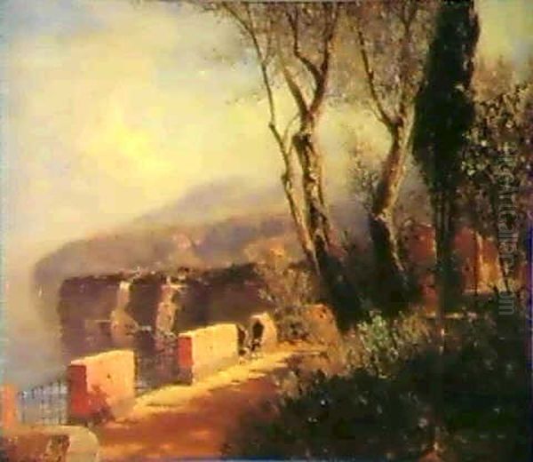 An Der Italienische Kuste Oil Painting by Hermann (August) Kruger