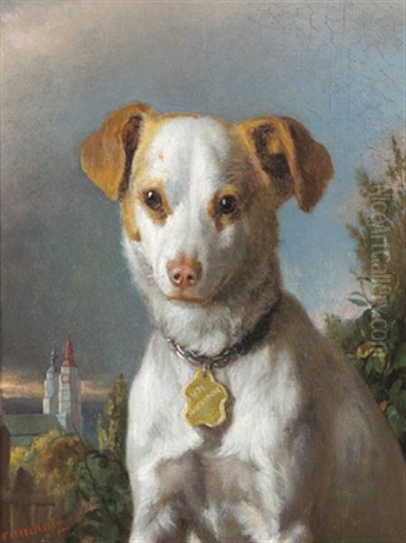 Ein Hund Aus Jagerndorf Oil Painting by Ferdinand Krumholz