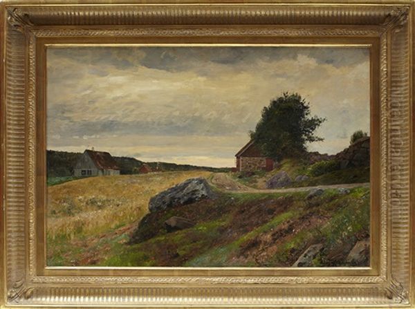 Sydsvenskt Landskap Oil Painting by Olof Krumlinde