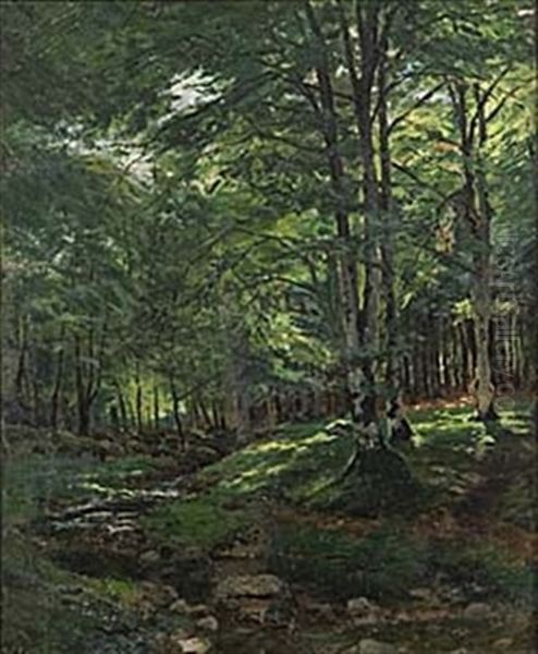 Bokskog, Astorp Oil Painting by Olof Krumlinde