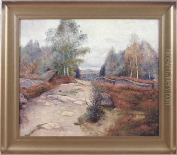 Landskap I Hostskrud Oil Painting by Olof Krumlinde