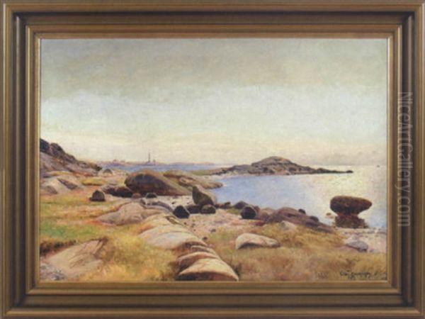 Klippor, Varberg Oil Painting by Olof Krumlinde