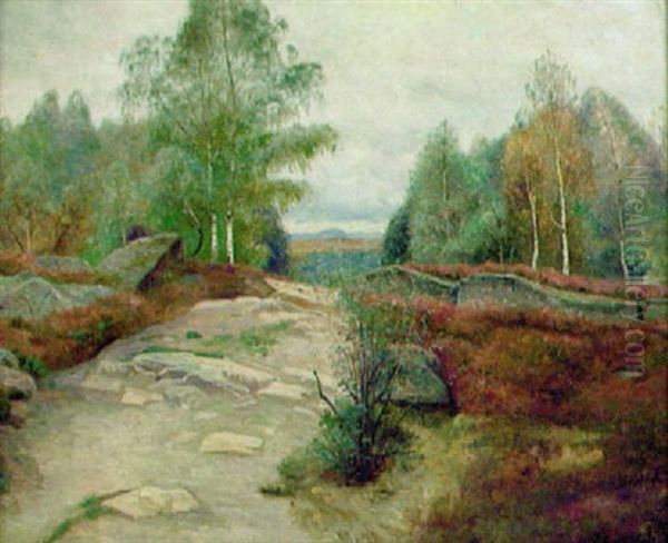 Landskap I Hostskrud Oil Painting by Olof Krumlinde