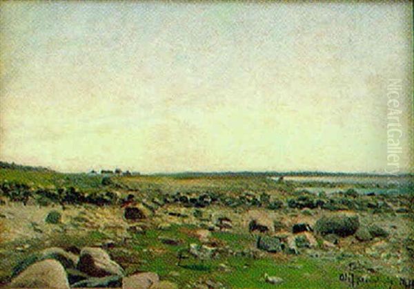 Strandparti, Vejbystrand Oil Painting by Olof Krumlinde