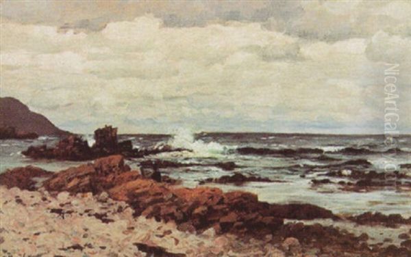 Konstnar Vid Arilds Strand Oil Painting by Olof Krumlinde