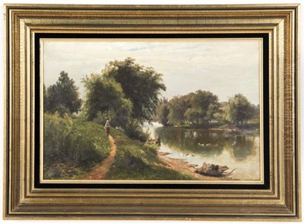 Morning Esopus Creek Oil Painting by Hendrik Dirk Kruseman van Elten