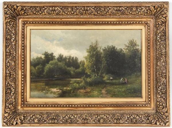 Afternoon On The River Oil Painting by Hendrik Dirk Kruseman van Elten