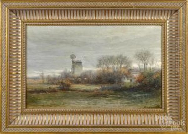 Landscape With A Windmill Oil Painting by Hendrik Dirk Kruseman van Elten