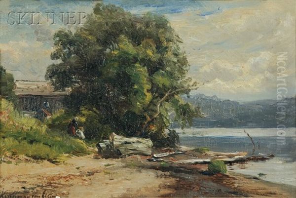 Schroon Lake, Adirondacks, Warren, Essex County, New York Oil Painting by Hendrik Dirk Kruseman van Elten